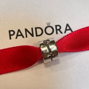 Pandora Pink CZ Barrel Silver Charm